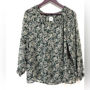 CAbi #3765 Floral Peasant Blouse
